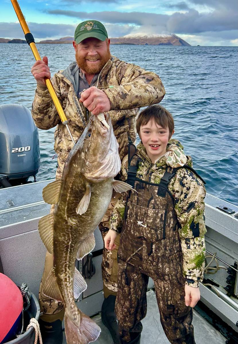 Dad and son fishing